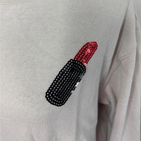 Bongo Lipstick Gray Crew Sweater (M) - Picture 2 of 6